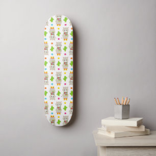 Pattern Of Llamas, Cute Llamas, Alpacas, Cactus Skateboard