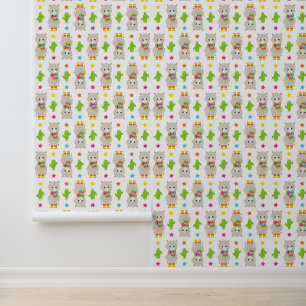Pattern Of Llamas, Cute Llamas, Alpacas, Cactus Wallpaper