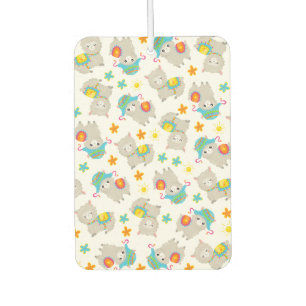 Pattern Of Llamas, Cute Llamas, Alpacas, Flowers Car Air Freshener