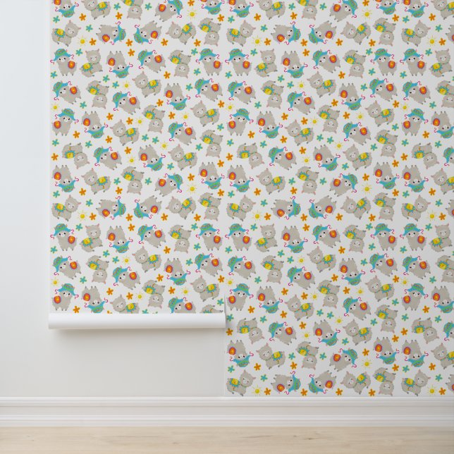 Pattern Of Llamas, Cute Llamas, Alpacas, Flowers Wallpaper (Application)