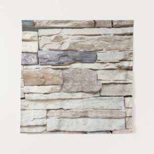 Pattern of Modern stone Brick Wall Surfaced backgr Tapestry