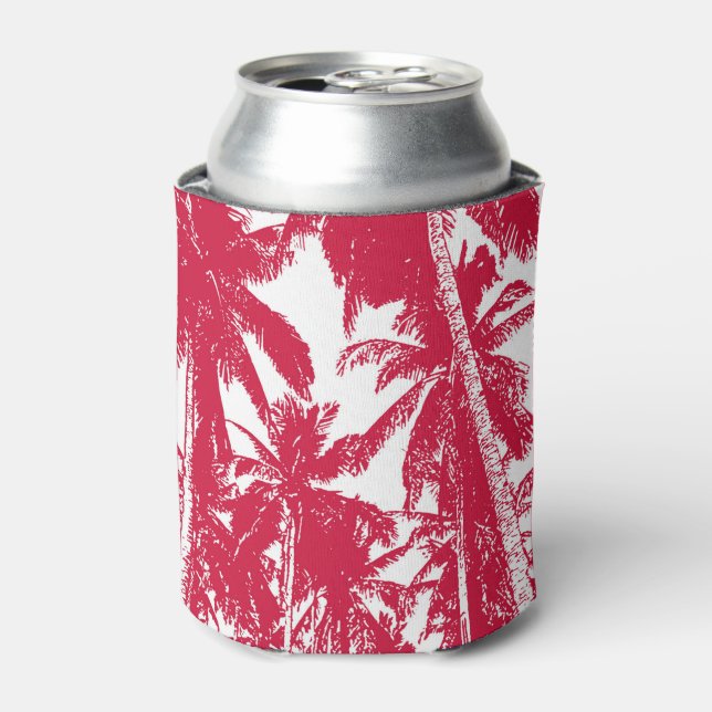 Pattern of Palm Trees in a Posterised Design Can Cooler (Can Front)