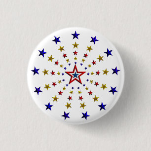 Pattern of Patriotic Stars 3 Cm Round Badge
