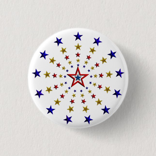 Pattern of Patriotic Stars 3 Cm Round Badge (Front)