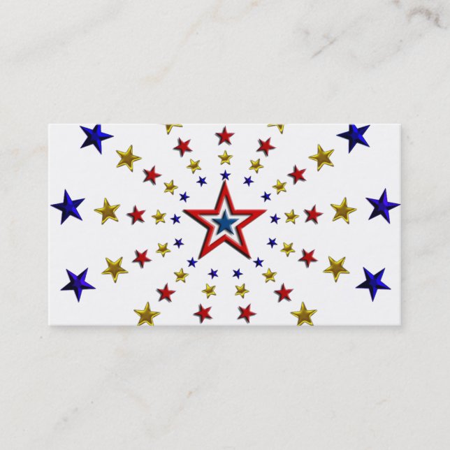 Pattern of Patriotic Stars Business Card (Front)