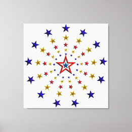 Pattern of Patriotic Stars Canvas Print