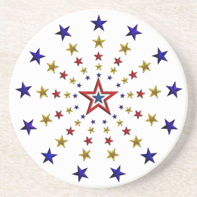 Pattern of Patriotic Stars Coaster (Front)
