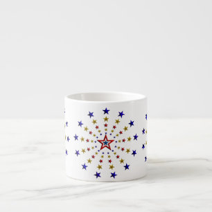 Pattern of Patriotic Stars Espresso Cup