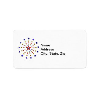 Pattern of Patriotic Stars Label