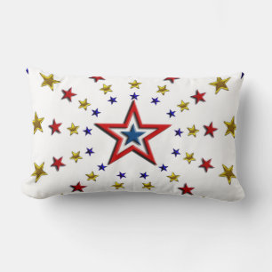 Pattern of Patriotic Stars Lumbar Cushion