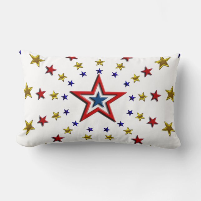 Pattern of Patriotic Stars Lumbar Cushion (Front)
