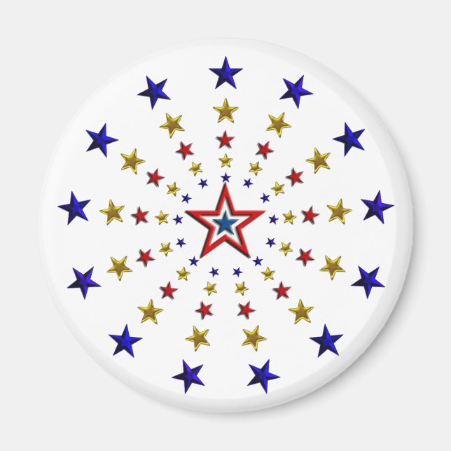 Pattern of Patriotic Stars Magnet (Front)