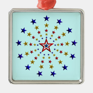 Pattern of Patriotic Stars Metal Tree Decoration