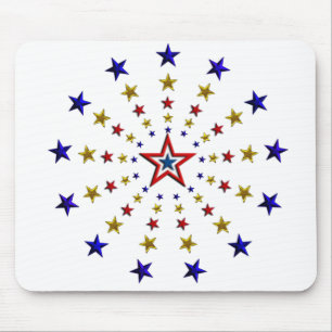 Pattern of Patriotic Stars Mouse Mat