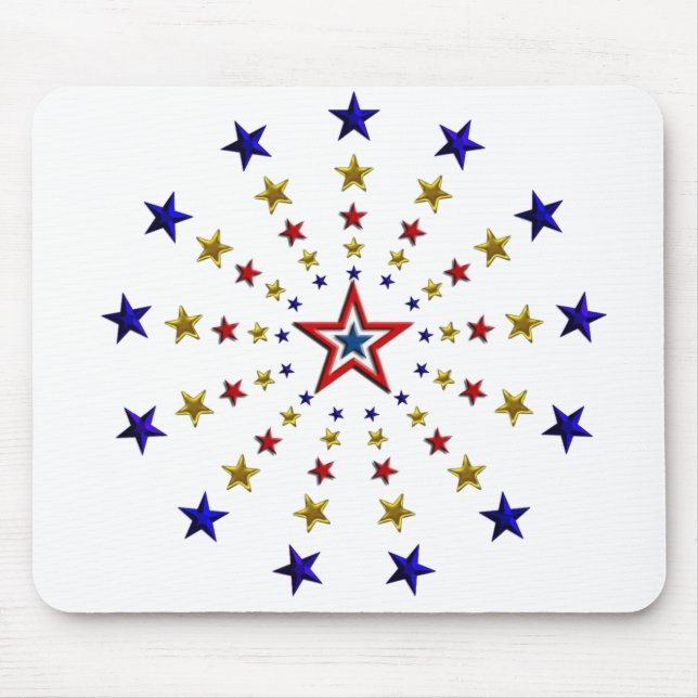 Pattern of Patriotic Stars Mouse Mat (Front)