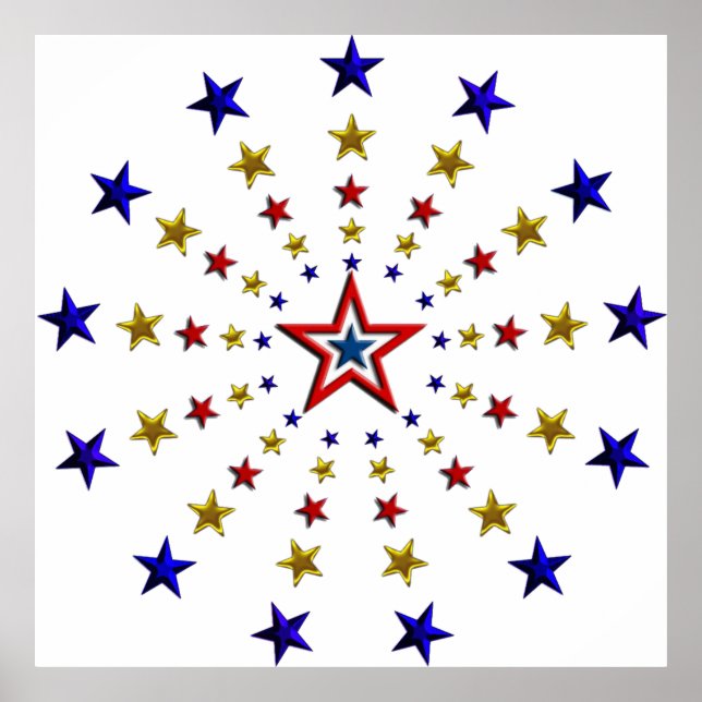 Pattern of Patriotic Stars Poster (Front)