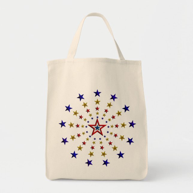 Pattern of Patriotic Stars Tote Bag (Front)