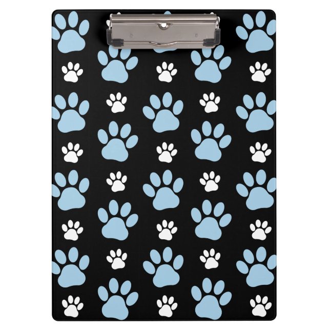 Pattern Of Paws, Blue Paws, Dog Paws, Animal Paws Clipboard (Front)