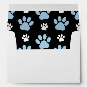 Pattern Of Paws, Blue Paws, Dog Paws, Animal Paws Envelope
