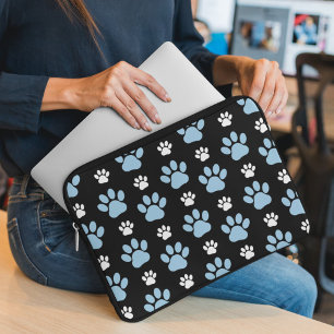 Pattern Of Paws, Blue Paws, Dog Paws, Animal Paws Laptop Sleeve