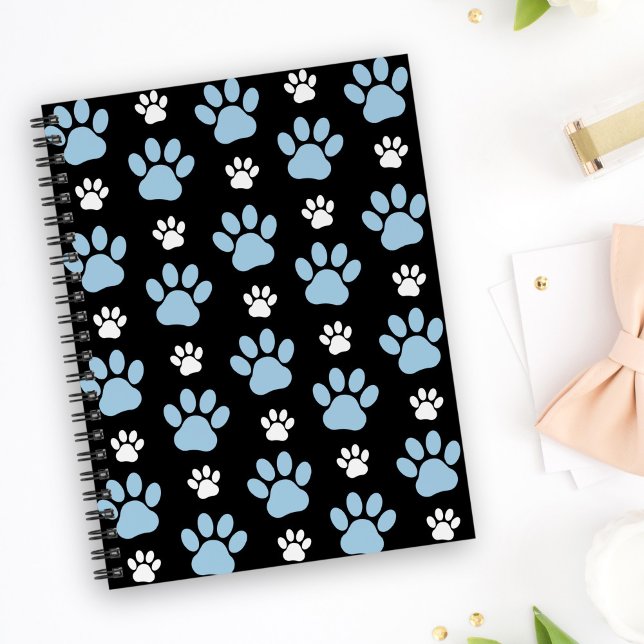 Pattern Of Paws, Blue Paws, Dog Paws, Animal Paws Notebook (Creator Uploaded)