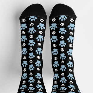 Pattern Of Paws, Blue Paws, Dog Paws, Animal Paws Socks