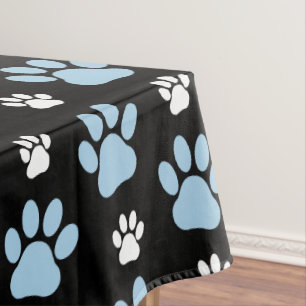Pattern Of Paws, Blue Paws, Dog Paws, Animal Paws Tablecloth