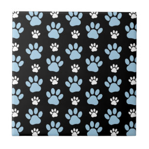 Pattern Of Paws, Blue Paws, Dog Paws, Animal Paws Tile