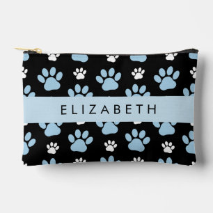 Pattern Of Paws, Blue Paws, Dog Paws, Your Name Accessory Pouch