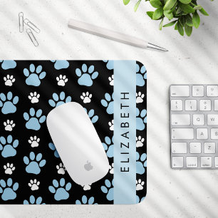 Pattern Of Paws, Blue Paws, Dog Paws, Your Name Mouse Mat