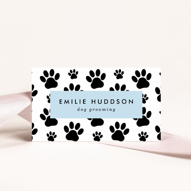 Pattern Of Paws, Dog Groomer, Dog Walker, Pet Shop Business Card (Creator Uploaded)