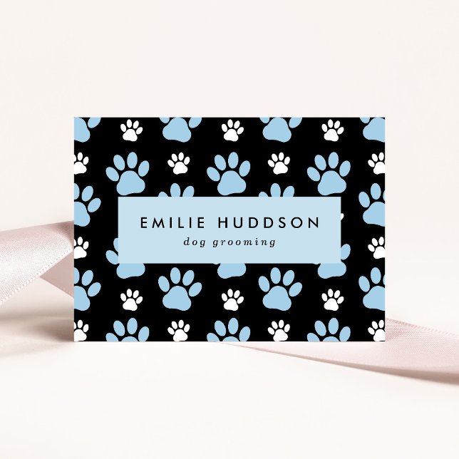 Pattern Of Paws, Dog Groomer, Dog Walker, Pet Shop Business Card (Creator Uploaded)
