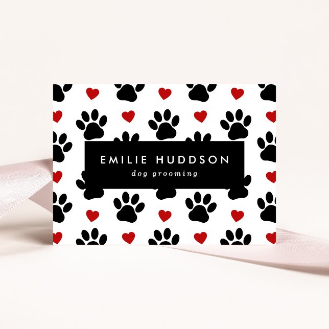Pattern Of Paws, Dog Groomer, Dog Walker, Pet Shop Business Card (Creator Uploaded)