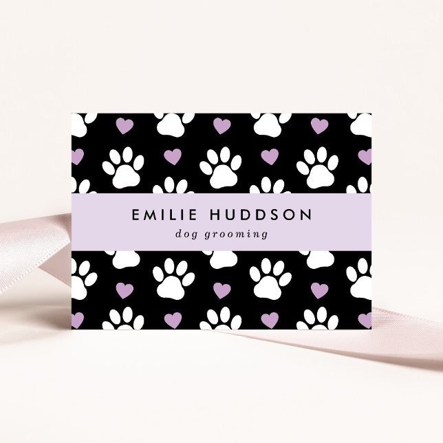 Pattern Of Paws, Dog Groomer, Dog Walker, Pet Shop Business Card (Creator Uploaded)