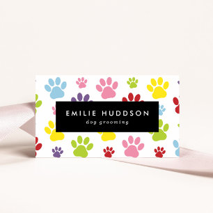 Pattern Of Paws, Dog Groomer, Dog Walker, Pet Shop Business Card