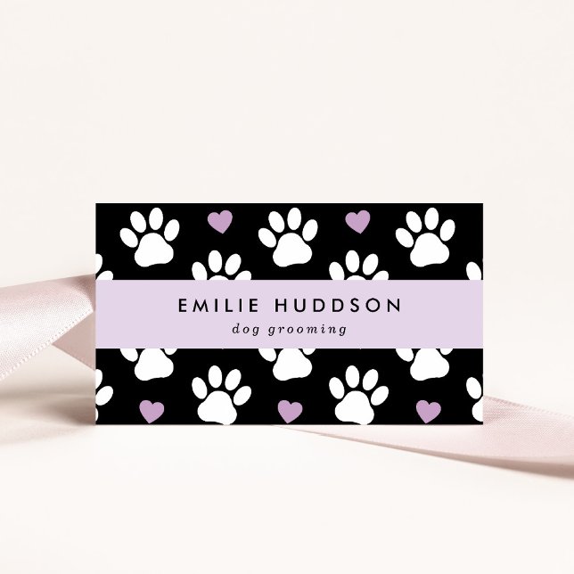 Pattern Of Paws, Dog Groomer, Dog Walker, Pet Shop Business Card (Creator Uploaded)