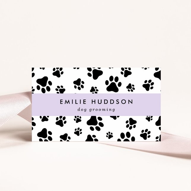 Pattern Of Paws, Dog Groomer, Dog Walker, Pet Shop Business Card (Creator Uploaded)