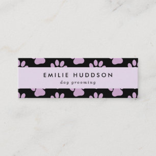 Pattern Of Paws, Dog Groomer, Dog Walker, Pet Shop Mini Business Card