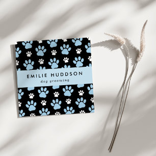 Pattern Of Paws, Dog Groomer, Dog Walker, Pet Shop Square Business Card