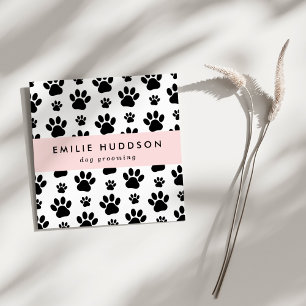 Pattern Of Paws, Dog Groomer, Dog Walker, Pet Shop Square Business Card