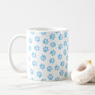 Pattern Of Paws, Dog Paws, Baby Blue Paws Coffee Mug