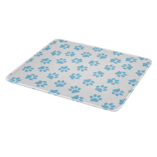 Pattern Of Paws, Dog Paws, Baby Blue Paws Cutting Board