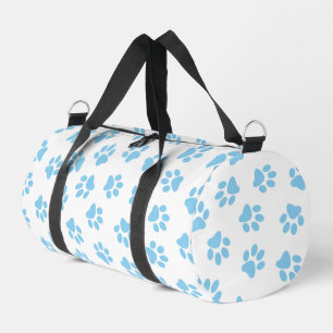 Pattern Of Paws, Dog Paws, Baby Blue Paws Duffle Bag