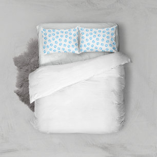 Pattern Of Paws, Dog Paws, Baby Blue Paws Pillowcase