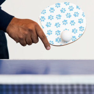 Pattern Of Paws, Dog Paws, Baby Blue Paws Ping Pong Paddle