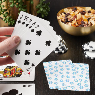 Pattern Of Paws, Dog Paws, Baby Blue Paws Playing Cards
