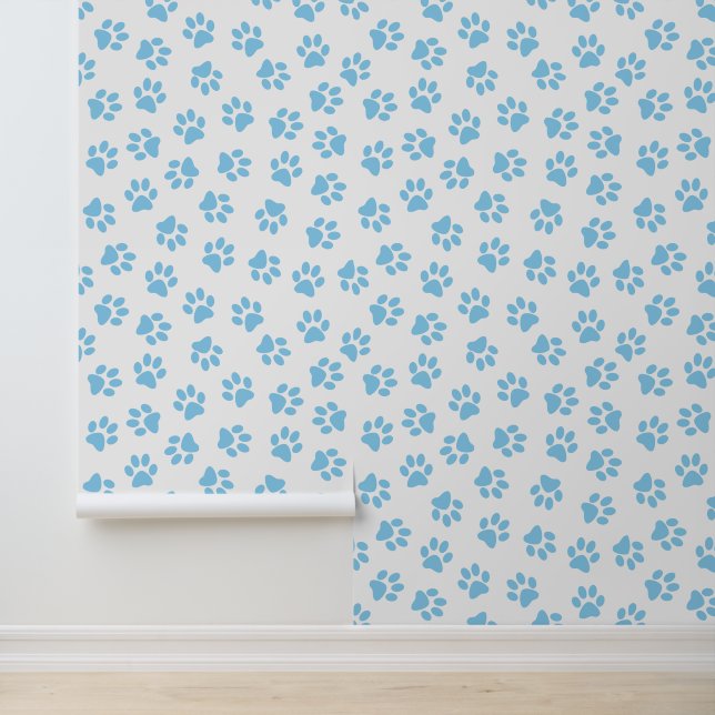 Pattern Of Paws, Dog Paws, Baby Blue Paws Wallpaper (Application)