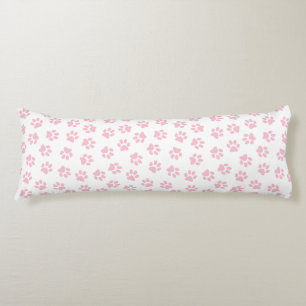 Pattern Of Paws, Dog Paws, Baby Pink Paws Body Cushion
