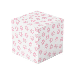 Pattern Of Paws, Dog Paws, Baby Pink Paws Cube