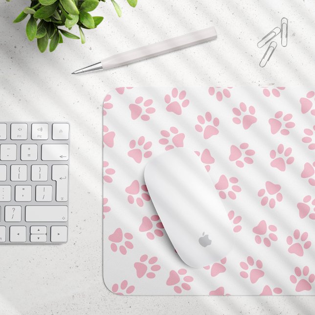 Pattern Of Paws, Dog Paws, Baby Pink Paws Mouse Mat (Creator Uploaded)
